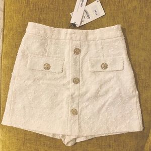 Zara winter white skort skirt NWT
